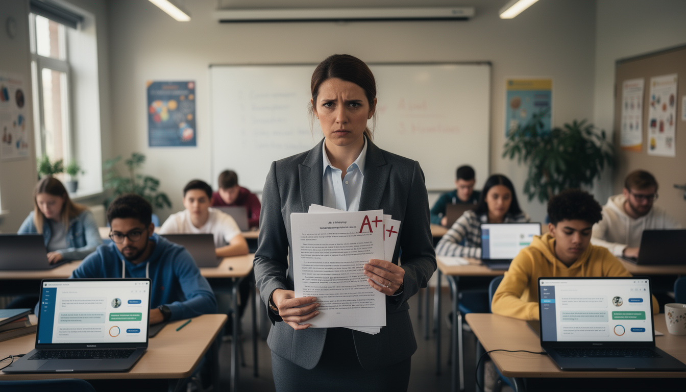 découvrez comment l'intelligence artificielle influence les résultats scolaires, permettant à certains élèves d'obtenir 98 % à l'écrit sans comprendre le sens, à travers le témoignage d'une formatrice.