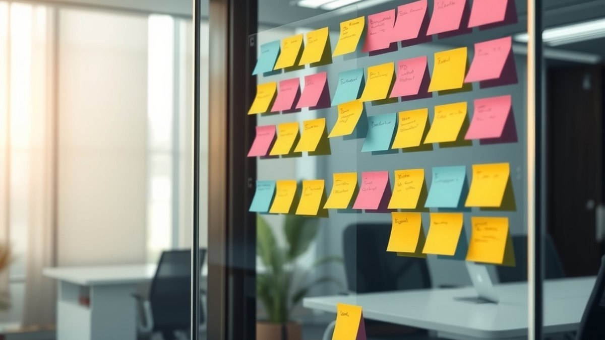 Tableau de critères et post-it colorés symbolisant la grille de sélection d'une formation professionnelle