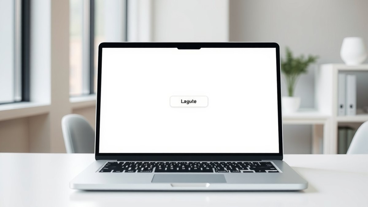 Écran d'ordinateur affichant une page web épurée avec un seul bouton d'action, illustrant la structure d'une landing page