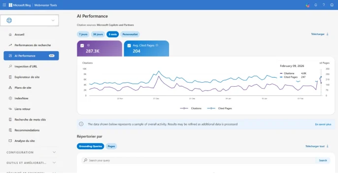 Bing lance « AI Performance » : le premier vrai tableau de bord pour mesurer votre visibilité dans les réponses IA