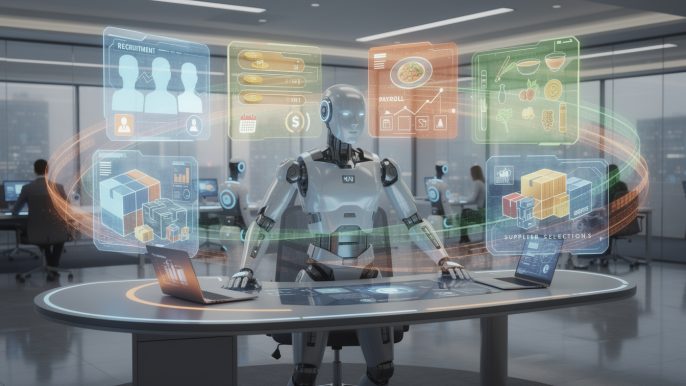 découvrez comment l'intelligence artificielle révolutionne la gestion d'entreprise en prenant en charge le recrutement, la gestion des salaires, la création des menus et la sélection des fournisseurs.