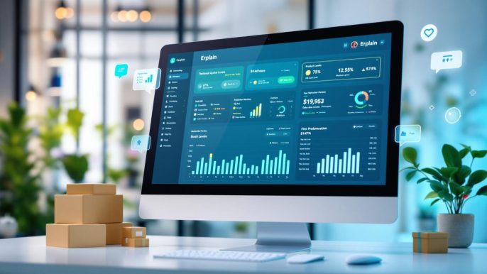 Interface Erplain pour gestion des stocks et ventes B2B, idéale pour TPE et PME.