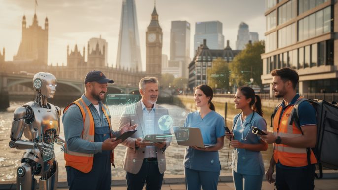 le royaume-uni prévoit de mettre en place un revenu universel financé par les grandes entreprises technologiques afin d'accompagner les travailleurs affectés par l'évolution de l'intelligence artificielle.