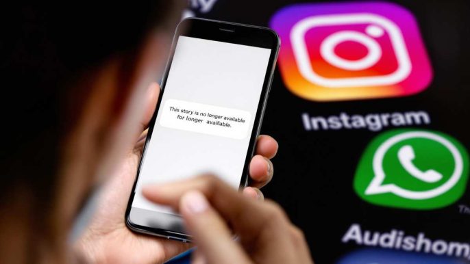 Message d'erreur "Cette story n'est plus disponible" affiché sur un écran de smartphone.