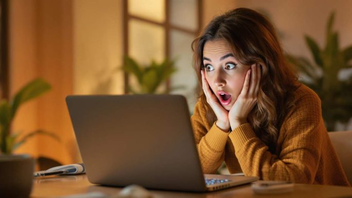 Jeune femme découvrant l’IA par erreur