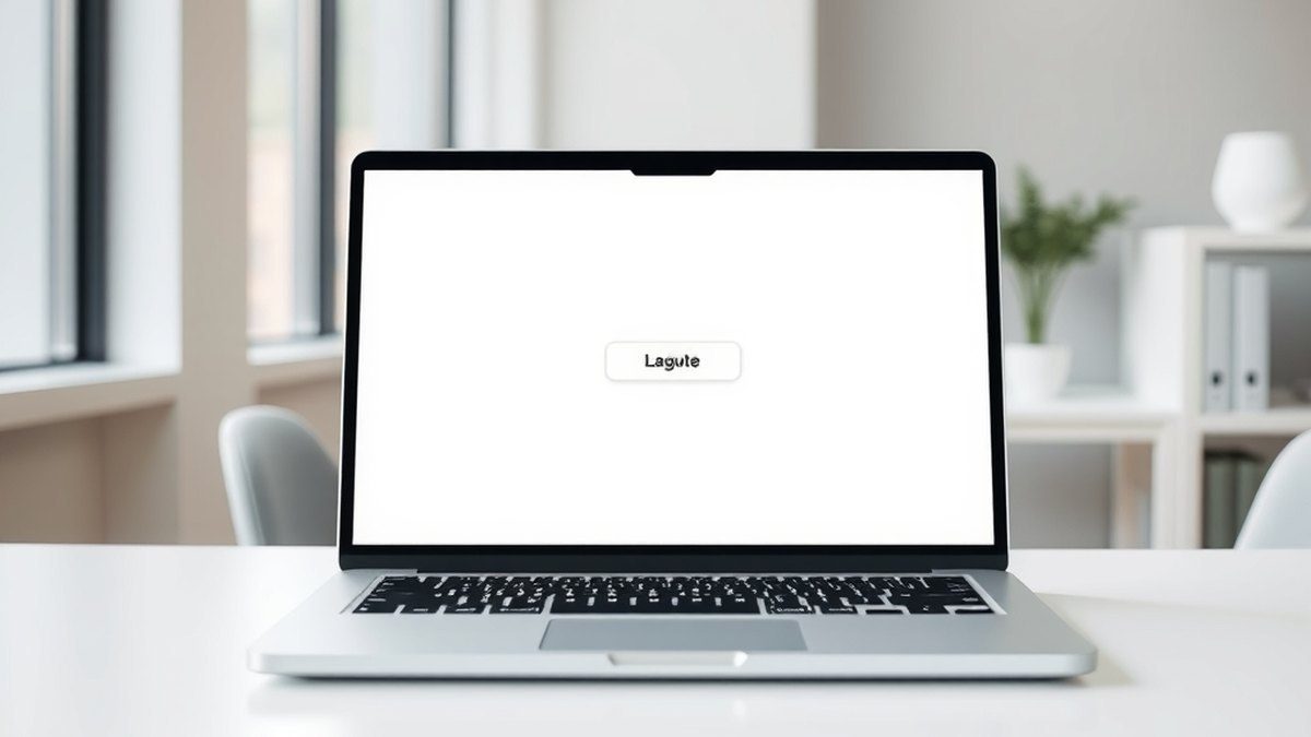 Écran d'ordinateur affichant une page web épurée avec un seul bouton d'action, illustrant la structure d'une landing page