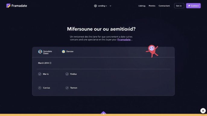 Interface de Framadate avec un sondage pour la planification d’une réunion et des options de réponses visibles