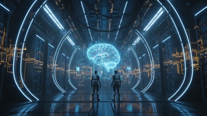 Supercalculateur Colossus de xAI avec des milliers de GPU NVIDIA, symbolisant la puissance de l'IA Grok d'Elon Musk.